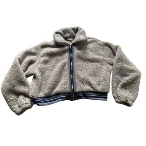 EARTHBOUND TRADING CO Fleece gray short shepra COAT JACKET sz XL